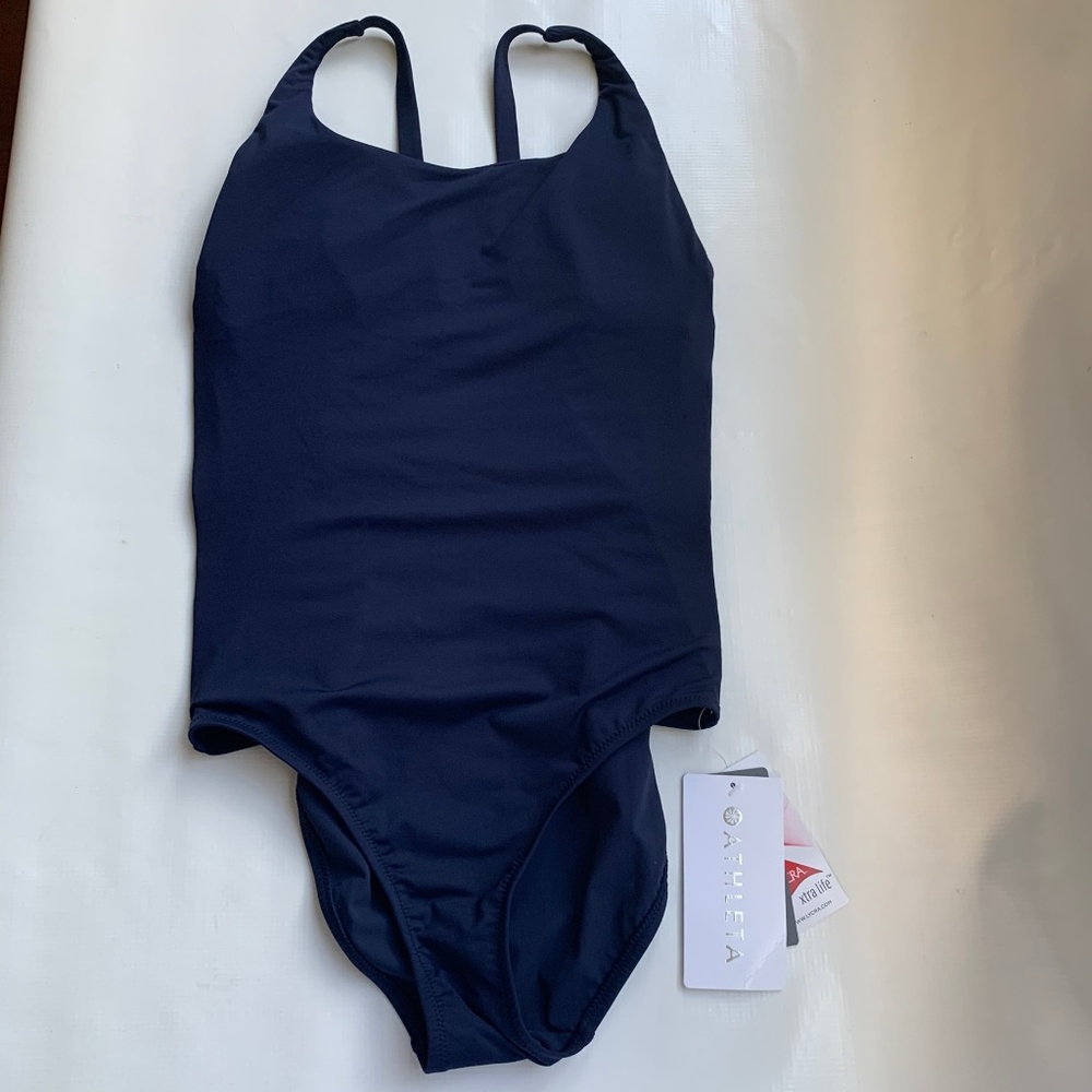 NWT! ATHLETA ADRIATA Navy Bathing Suit S